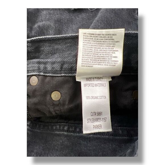 Agolde Black Distressed Jean Denim Cut Off Shorts Size 29 - Picture 5 of 6